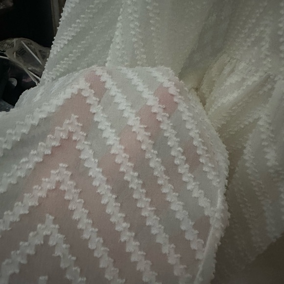 Cream sheer babydoll mini dress size Large - Picture 3 of 4